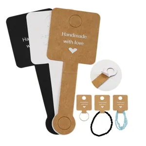 Foldable kraft jewelry cards paper display holders for necklaces bracelets hair bands packaging