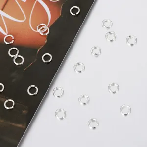 Conector de anillos de salto abiertos de plata para accesorios de joyería DIY hechos a mano.