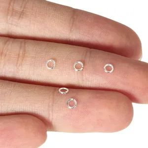 Anillas abiertas de plata 925 conectores para bisutería DIY hecha a mano, tamaño pequeño.