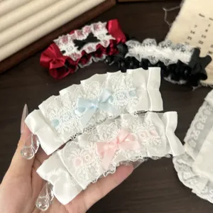 Lolita encaje lazo pinza plátano cabello lindo accesorios para mujeres niñas uso diario.