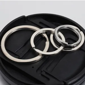 Stainless steel flat key rings split rings metal keychain accessories multi size set detail