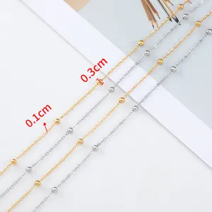 Roestvrijstalen kralenketting DIY sieradenaccessoire, gouden en zilveren satellietketting details.