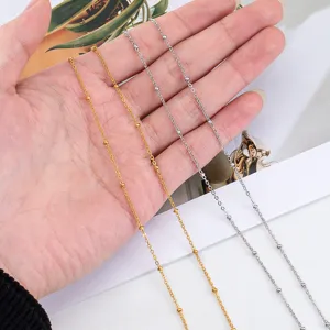 Roestvrijstalen kralenketting DIY sieraden maken accessoires goud en zilver kleur.