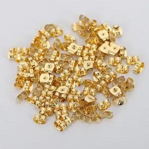 Bulk 100pcs gold stainless steel butterfly earring backs DIY jewelry findings parts