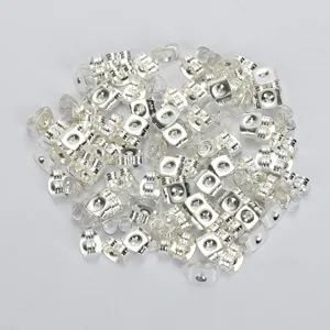 100pcs stainless steel butterfly earring backs bulk pack for DIY jewelry making findings.