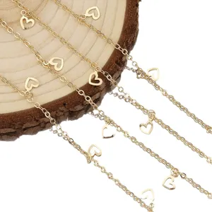 Wholesale gold color-preserving heart chain DIY jewelry accessories necklace bracelet making supplies