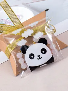 Cute panda print OPP self-sealing bag transparent jewelry packaging bag with cloud pattern.