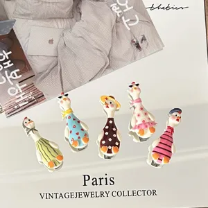 Set di graziosi fermagli per capelli d'oca divertenti clip con anatra per accessori bambini.
