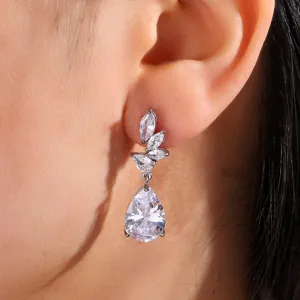 Elegante druppelvormige zirkonia oorbellen voor vrouwen bruiloft bruids sieraden cadeau.