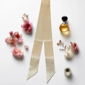 Joli foulard fin en satin avec strass ruban de cheveux chic unie elegante pour femme