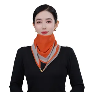 Autumn winter women knitted triangle scarf warm neck warmer stylish shawl main product view