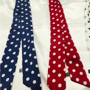 Retro polka dot silk scarf for women, versatile hair band, bag ribbon, elegant neckerchief