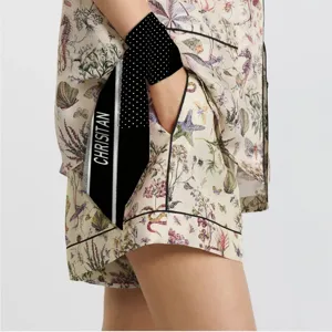 Black polka dot silk twilly scarf for handbag handle and hair ribbon decoration