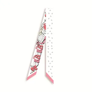 Élégant foulard en soie de 120cm, idéal comme ruban de sac à main, bandeau ou écharpe de cou.