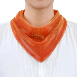 Women's colorful magnetic triangle scarf, stylish shiny neck cover for spring and summer.