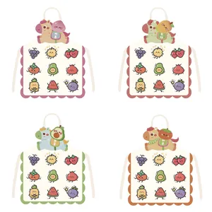 Cute Cartoon Pony Print Kitchen Apron Polyester Anti Fouling Chef Apron For Cooking Baking Adult Child Home Kitchen