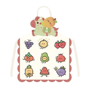 Cute cartoon fruit horse kitchen apron, hanging neck design, anti-fouling baking cooking bib.
