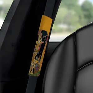 Auto Sicherheitsgurt Polster mit kreativem Ölgemälde schwarze Katze Kunst Design, Schutzbezug.