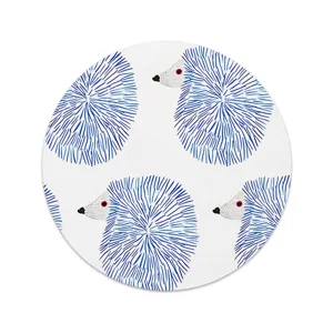 Leuke blauwe egeltjes print ronde tafel isolatiemat voor dagelijks gebruik in de keuken.