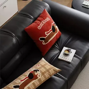 Cute Cartoon Dog Print Decorative Throw Pillow Cover Nordic Style Plush Sofa Cushion Cover New Year Home Decor