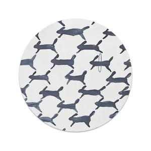 Joli set de table rond en tissu de style nordique avec charmant motif de lapin pour la maison.