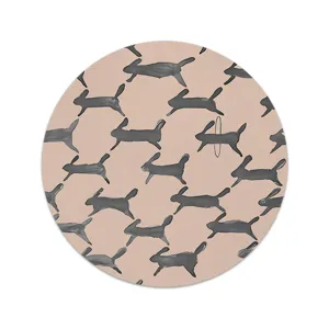 Set de table rond en tissu avec motif lapin style nordique pour decoration de salle a manger
