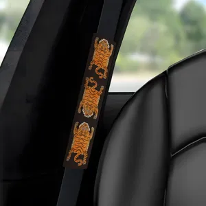 Car Seat Belt Shoulder Cover Cute Tiger Printed Polyester Protective Pad Auto Interior Accessories Universal