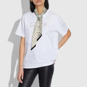 Foulard en soie étroit pour femme, twilly à imprimé classique et accessoire de sac élégant.