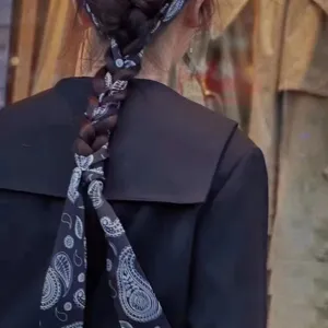 Elegante foulard per capelli con stampa paisley nastro per treccia accessorio retrò.