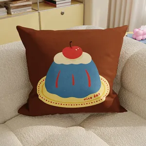 Cute Korean style cartoon pillow for sofa and bedroom, removable and comfortable back cushion.