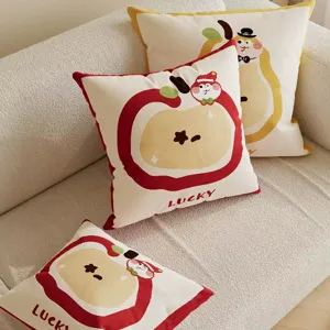 Housse de coussin mignonne avec design de fruits pour canapé de salon, taie imprimée!