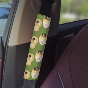 Cute Cartoon Dessert Cat Car Seat Belt Shoulder Pads Soft Polyester Anti-Wear Protective Cover Auto Interior Accessories