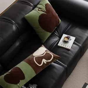 Funda de Cojín de Peluche con Estampado de Fruta Abstracta Retro Funda de Cojín Decorativa Vintage Para Sala de Estar Sofá Dormitorio