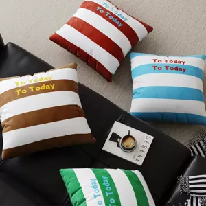 Modern minimalist striped throw pillow cover set for living room sofa and home decor.