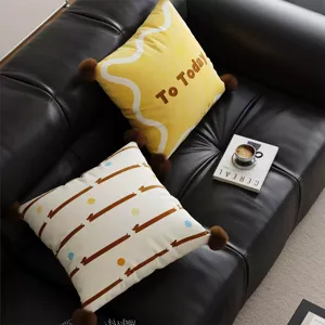 Minimalist abstract throw pillow cover for living room sofa decoration, cozy cushion design.