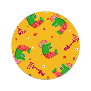 Cute cartoon crocodile rabbit pattern heat insulation pad cup mat table coaster detail