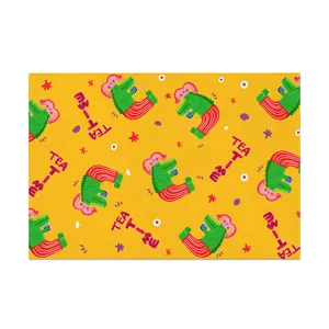 Cartoon printed crocodile placemat linen table mat anti-scald kitchen dining accessory