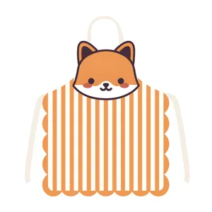 Cute cartoon fox shape apron adult anti-fouling kitchen cooking fabric waist apron work clothes