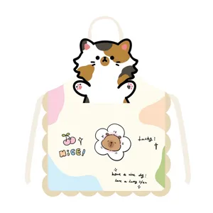 Grembiule gatto cartone animato carino, bavaglino cucina senza maniche, grembiule antivegetativo.