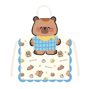 Cute cartoon animal fabric apron, creative cute baking kitchen home anti-fouling halter coverall