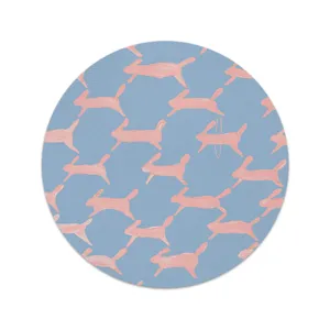 Set de table en tissu style nordique avec motif de lapin rose mignon, isolant pour repas.