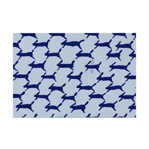Set de table en tissu de style nordique avec joli motif de lapin bleu pour isolation.
