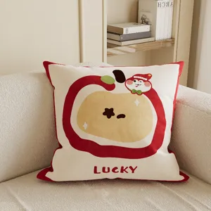 Joli coussin décoratif serpent fruit de dessin animé pour canapé de salon, housse douce.