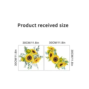 Sunflower wall stickers product received size details 30x30cm floral waterproof decal