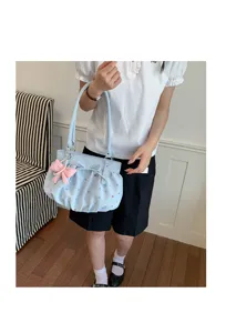 Sac a aisselles doux de style coreen pour femme, sac a bandouliere a pois colores.