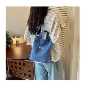 Sac seau en toile décontracté pour femme bandoulière épaule avec détail d'impression
