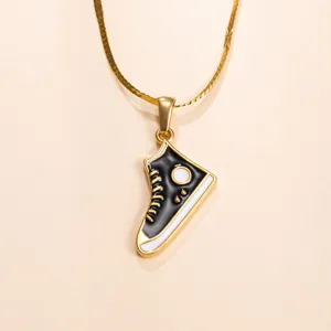 Stainless Steel Mini Canvas Shoes Pendant Oil Drop DIY Jewelry Charm Accessories For Necklace Bracelet Making