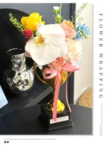 Golden trophy vase artificial flower arrangement DIY floral supplies for home decor and gifts