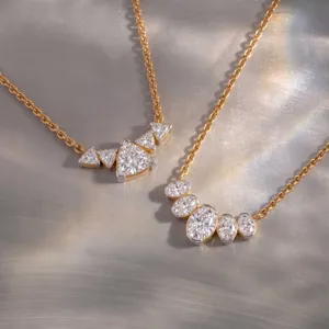 Minimalist geometric zircon necklace stainless steel light luxury exquisite shining diamond design