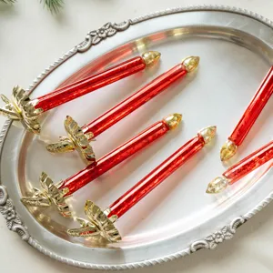 Rote Glas-Clip-Kerzen Weihnachtbaum Hängeornamente Urlaubsdekoration Set für Party